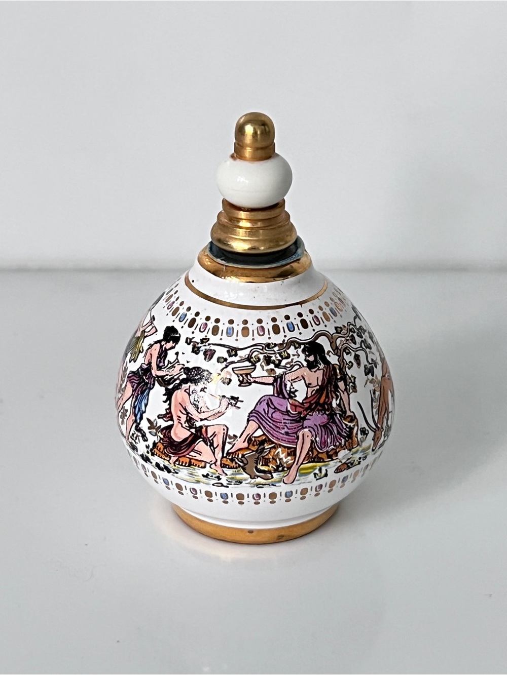 vintage Venus perfume bottle from Pallini Attiki Greece mini ceramic 1970s